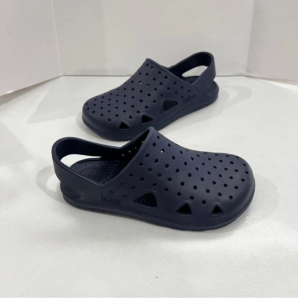 Totes Kids Solobounce Perforated Sandals Navy Blue Slip-On Clogs Kids Size 9-10